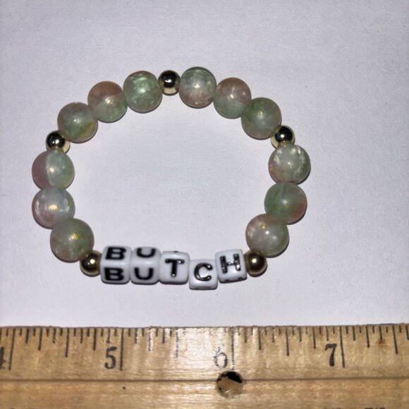 Multicolor “Butch” Bracelet Adult Humor Beaded Handmade Naughty Accessories - Picture 3 of 3